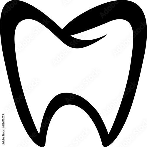 tooth outline, teeth line for graphic