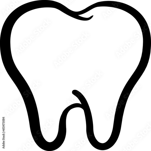 tooth outline, teeth line for graphic