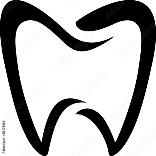 tooth outline, teeth line for graphic