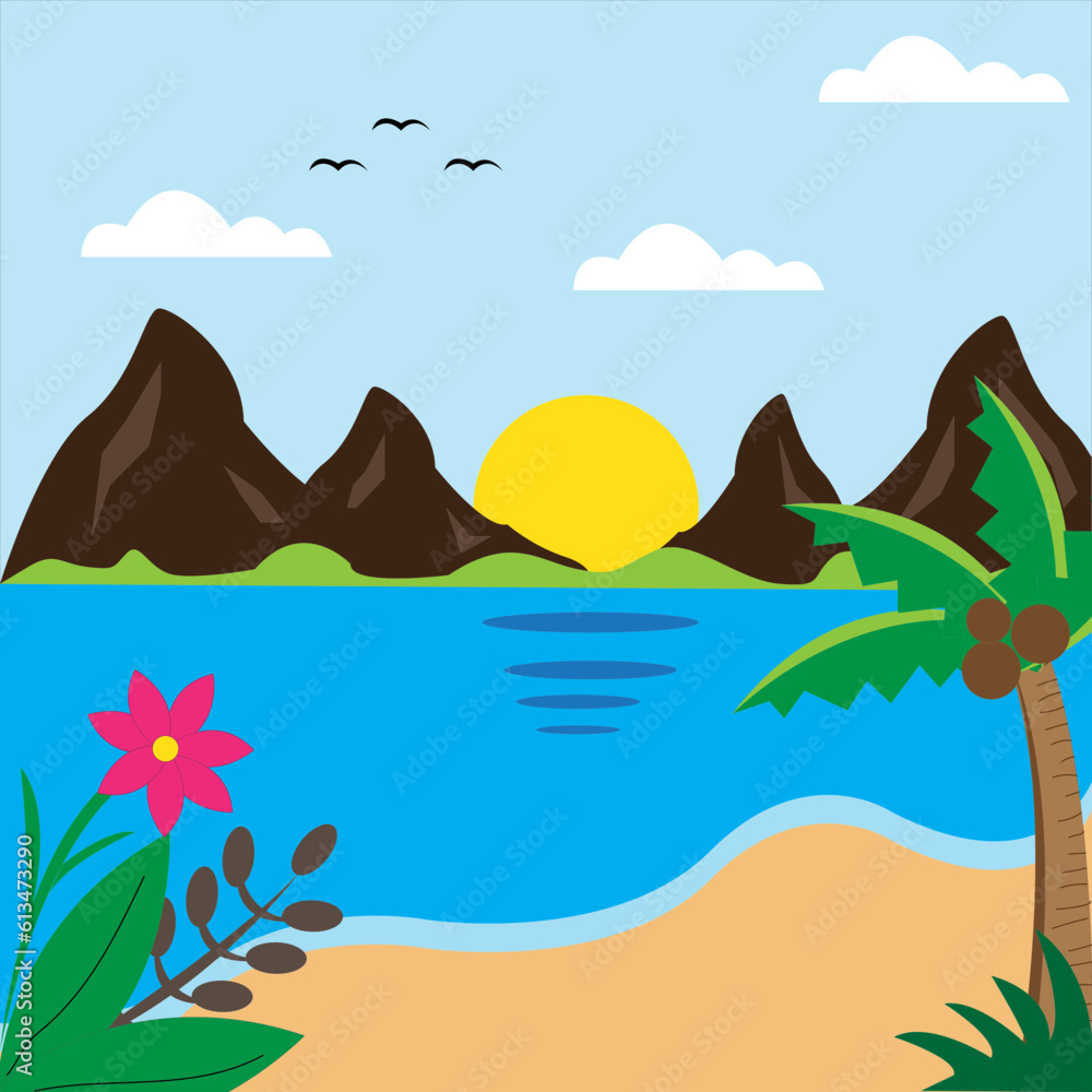 Seaside Serenity Illustration