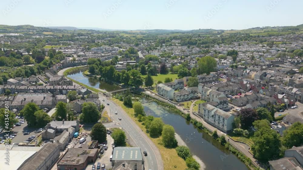 Aerial drone video of the town Kendal in Cumbria, north-west England. Aerial drone video of the town Kendal in Cumbria, north-west England.