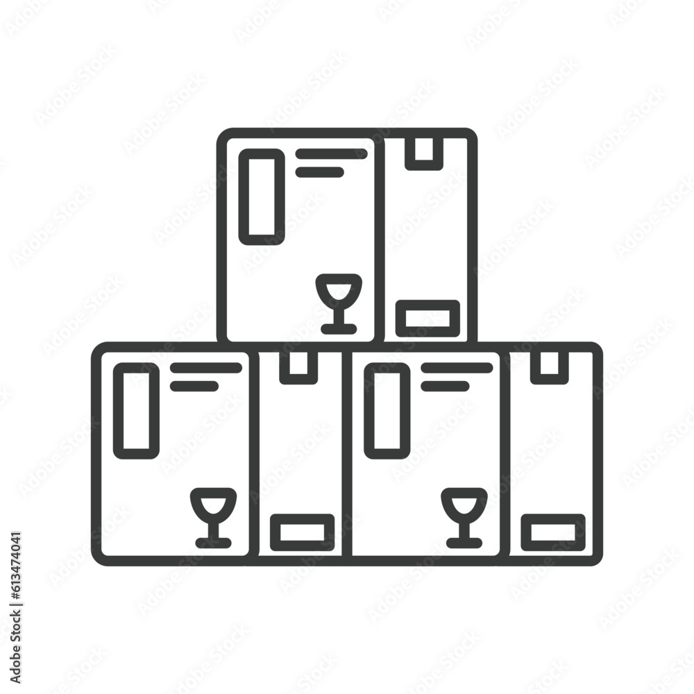 Delivery boxes line icon. cardboard box line style sign. Parcel box packaging outline vector icon. Symbol, logo, illustration. Vector Illustration Delivery boxes line icon. cardboard box line style sign. Parcel box packaging outline vector icon. Symbol, logo, illustration. Vector Illustration