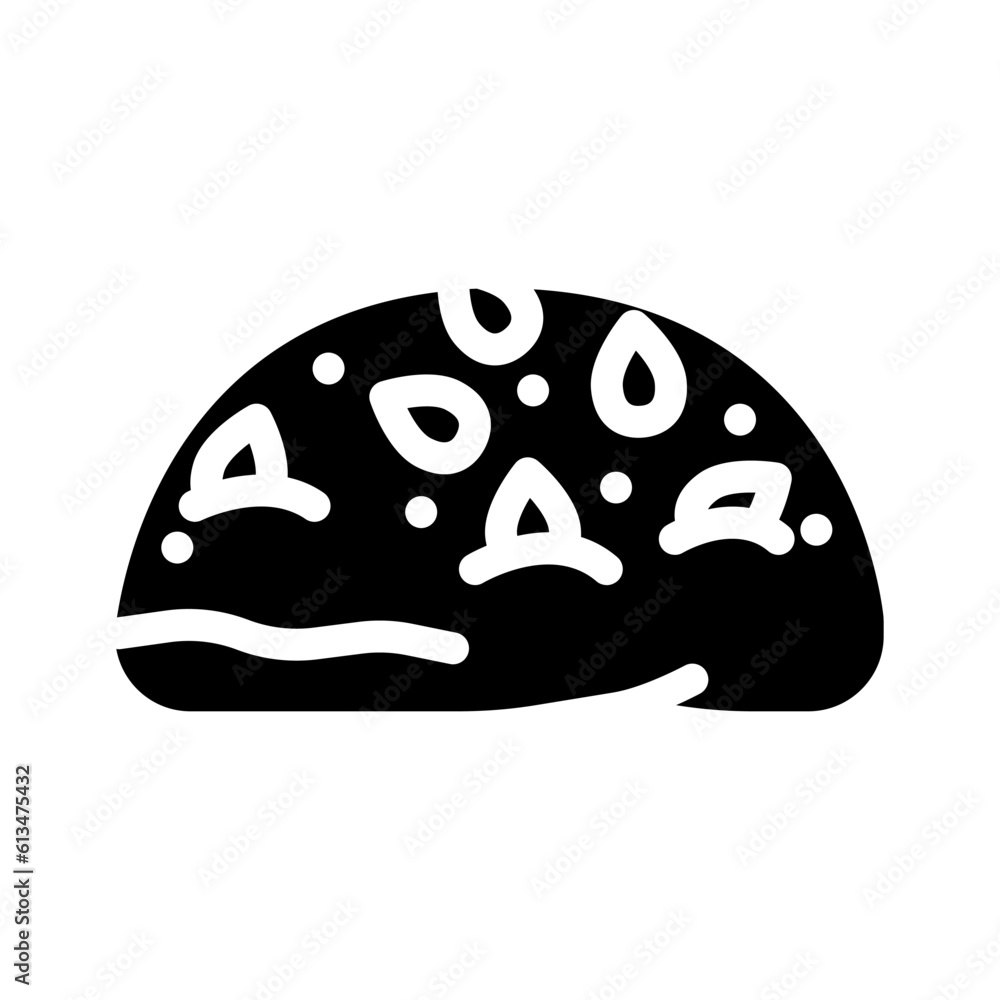nut bun food meal glyph icon vector. nut bun food meal sign. isolated symbol illustration nut bun food meal glyph icon vector. nut bun food meal sign. isolated symbol illustration