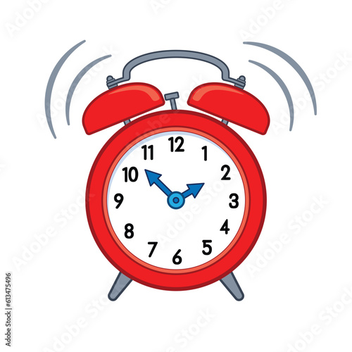 simple classic cartoon red alarm clock