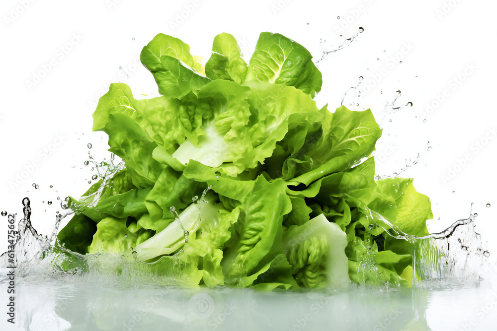 Lettuce salad washing, created with AI tools. Lettuce salad washing, created with AI tools.