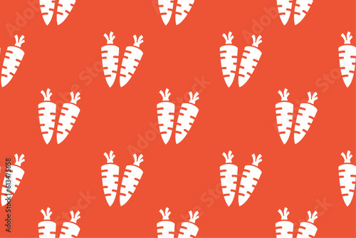 Seamless vector pattern with carrots. Trendy carrot vegetable background for fabric  wallpaper  wrapping  textile etc. minimal flat icon design