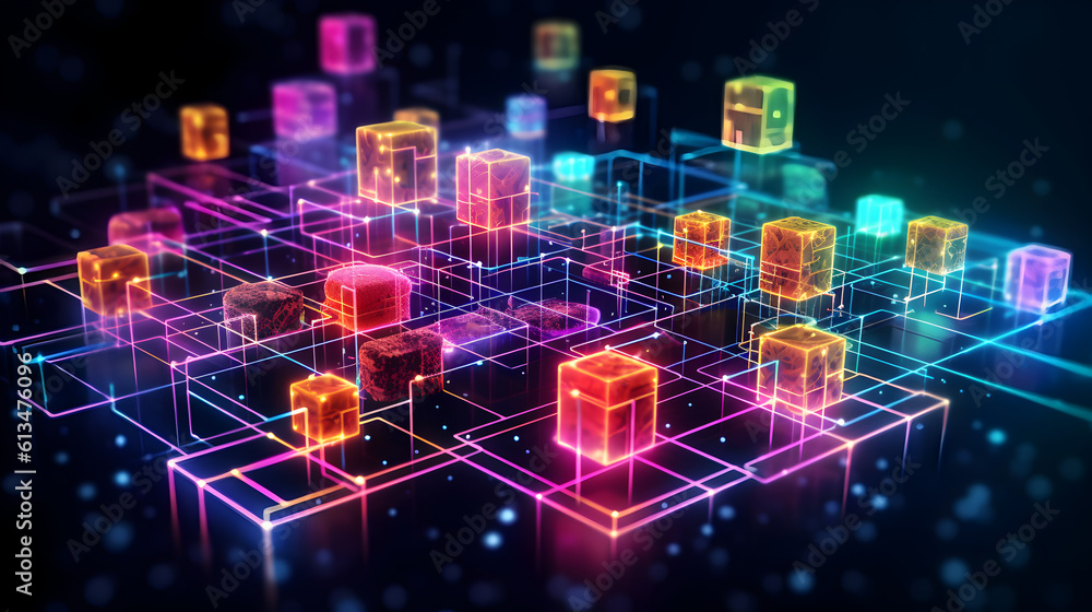 Fototapeta premium Blockchain in IoT Applications
