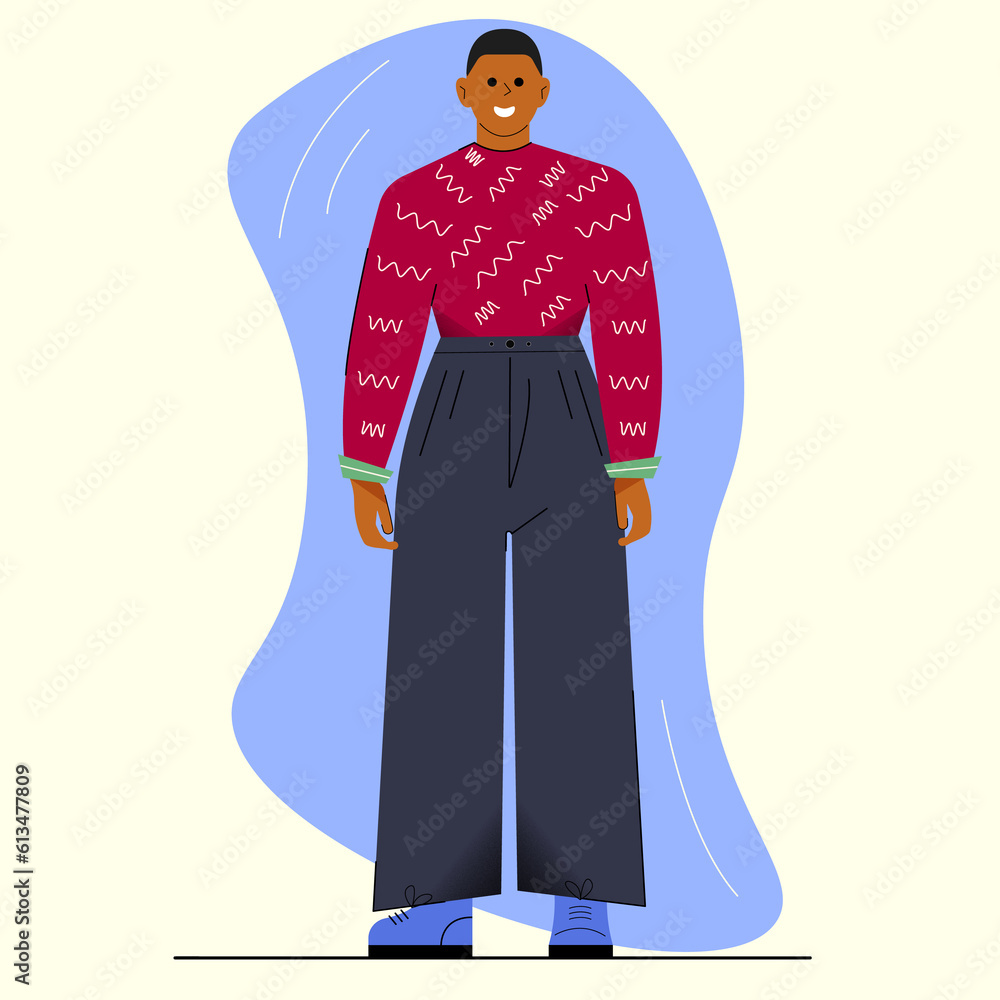 Man, Standing, Jacket with Pattern, Trousers, Guy, Batinki Man, Standing, Jacket with Pattern, Trousers, Guy, Batinki