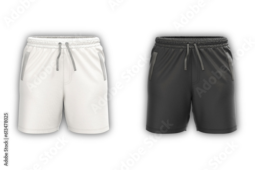 Men's swim shorts mockup isolated on white background.3d rendering.