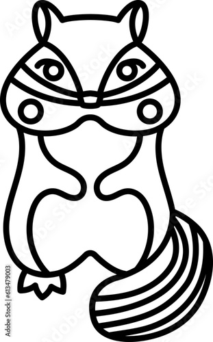 chipmunk animal zoo outline drawing 