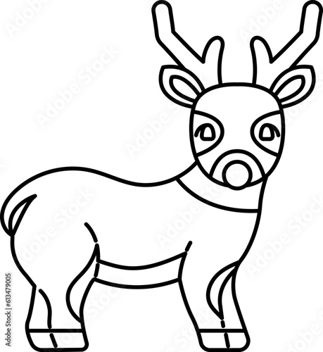 deer animal zoo outline drawing 