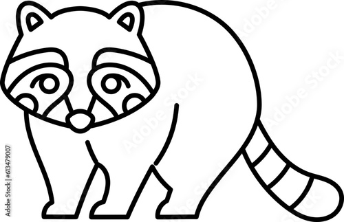 raccoon animal zoo outline drawing 