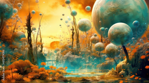 Abstract fantasy cosmic universe wallpapers  background  Generative AI