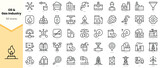 Set of oil and gas industry Icons. Simple line art style icons pack. Vector illustration