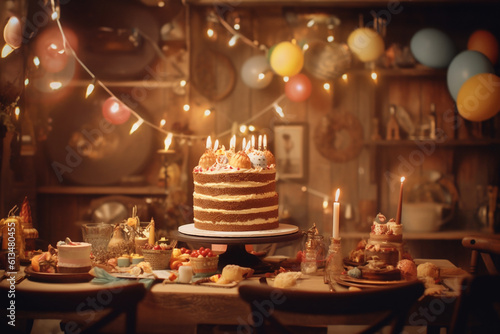 Sweet Treats - Birthday Cake Stock Images for Kids. Generative AI