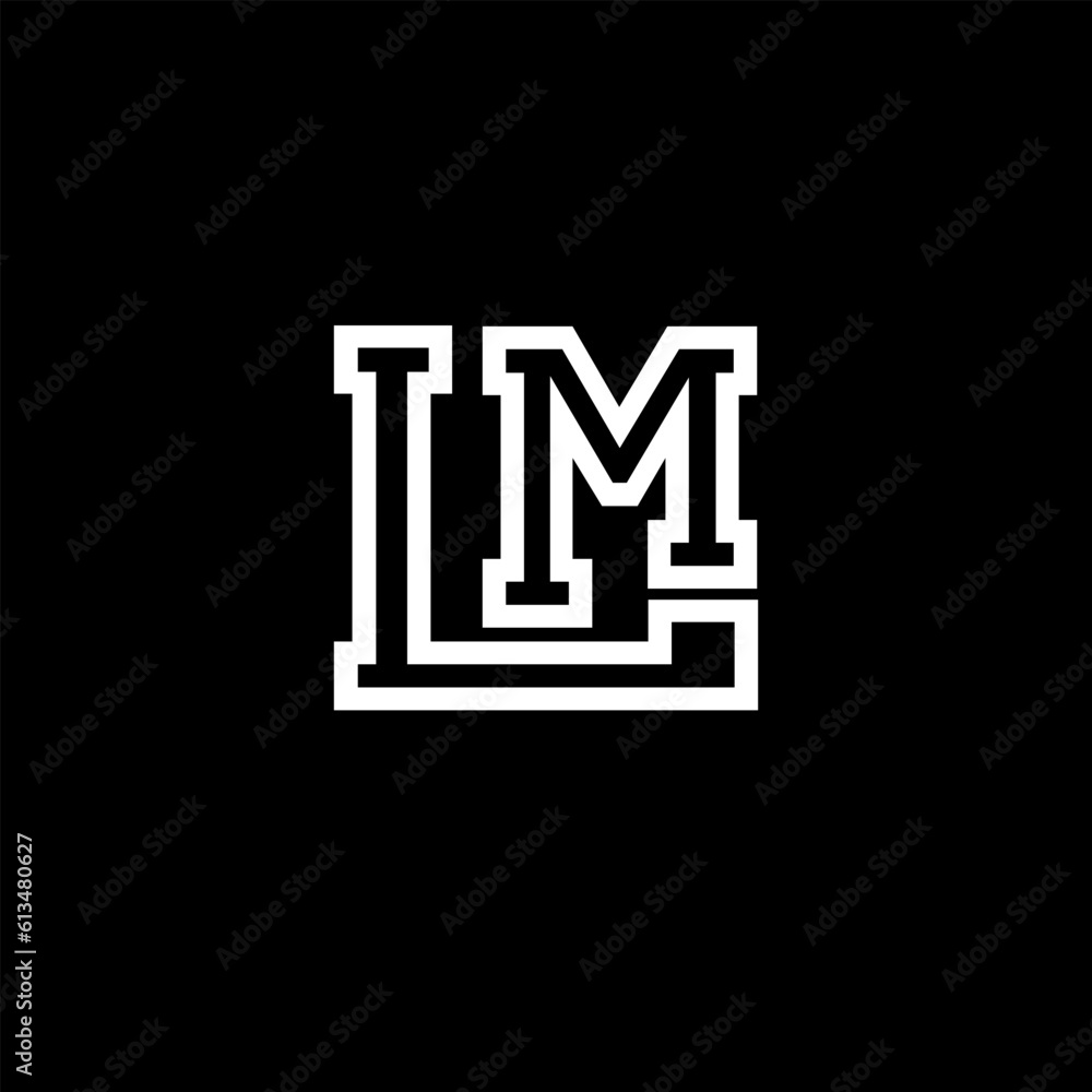 SIMPLE BLACK WHITE MONOGRAM OUTLINE LETTER LM LOGO SIMPLE BLACK WHITE MONOGRAM OUTLINE LETTER LM LOGO