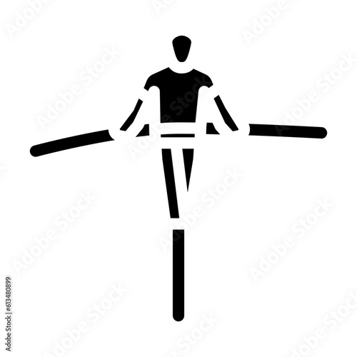 tightrope walker carnival vintage show glyph icon vector. tightrope walker carnival vintage show sign. isolated symbol illustration