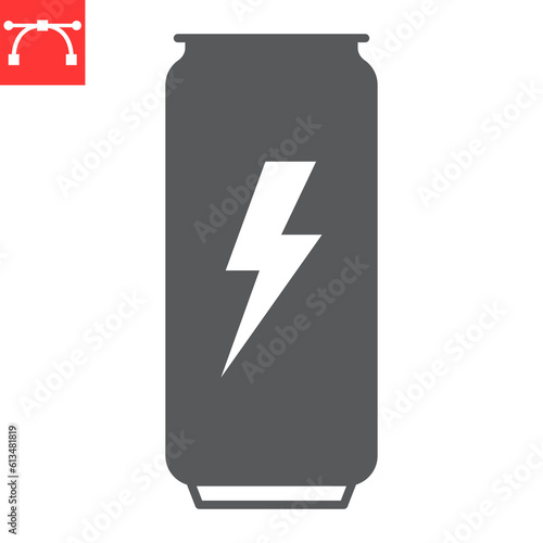 Energy drink glyph icon, supplements and vitamins, energetic with caffeine vector icon, vector graphics, editable stroke solid sign, eps 10.