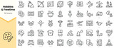 Set of hobbies and freetime Icons. Simple line art style icons pack. Vector illustration