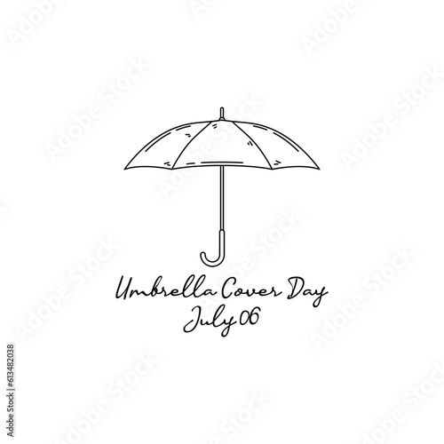line art of umbrella cover day good for umbrella cover day celebrate. line art. illustration.