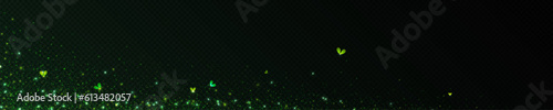 Green magic firefly bug light glow vector effect. Glowworm dust spell fairy tale shine isolated on black transparent background. Insect spark particle with stardust fantasy illustration below design