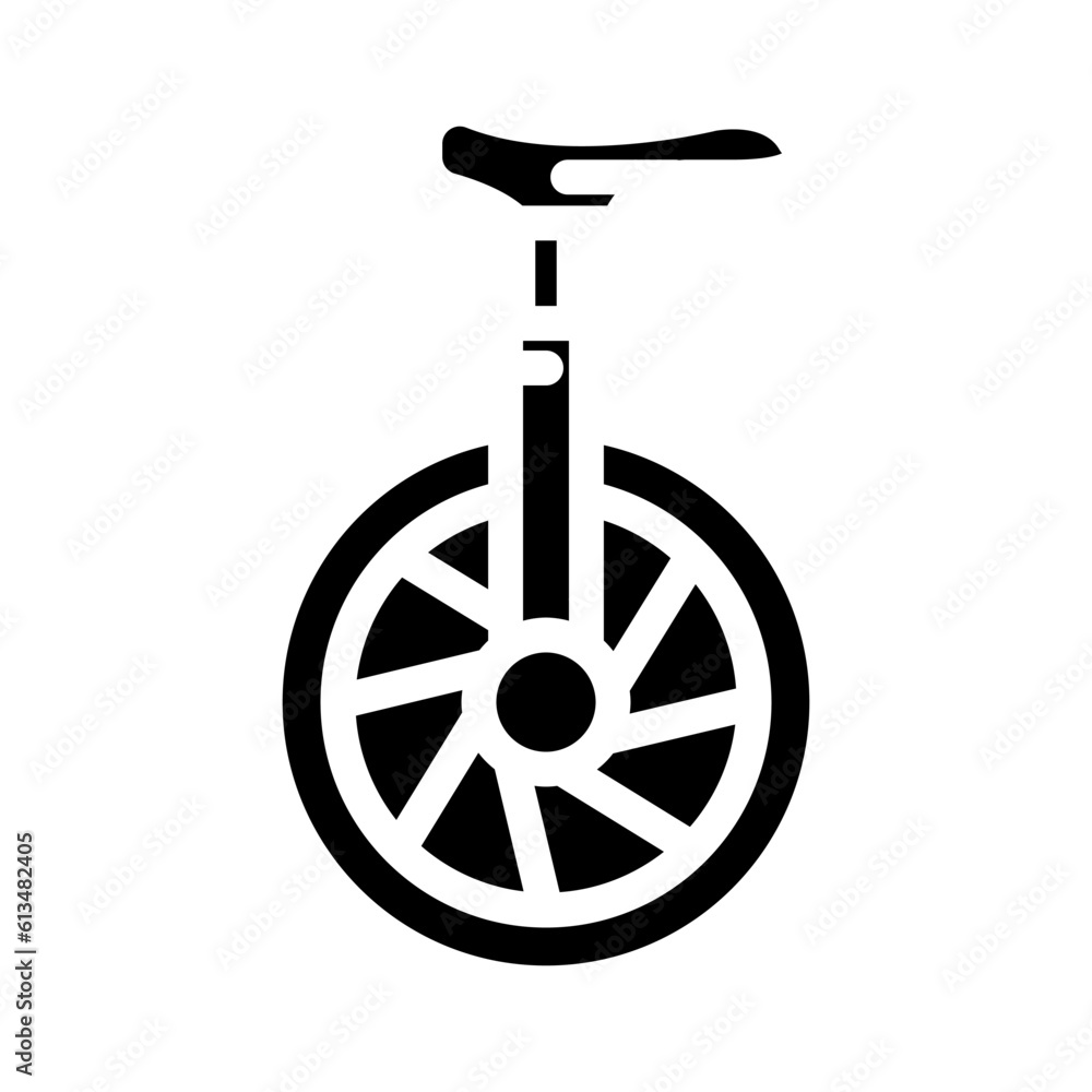 unicycle carnival vintage show glyph icon vector. unicycle carnival vintage show sign. isolated symbol illustration