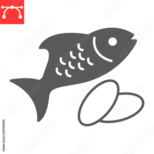 Omega 3 glyph icon, supplements and vitamins, fish oil capsule vector icon, vector graphics, editable stroke solid sign, eps 10.