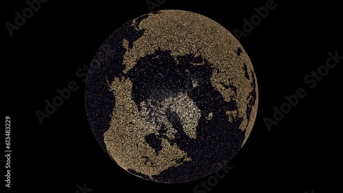 Fototapeta Naklejka Na Ścianę i Meble -  Glitter Earth on black background