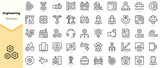 Set of engineering Icons. Simple line art style icons pack. Vector illustration
