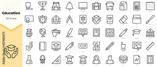 Canvas Print Set of education Icons