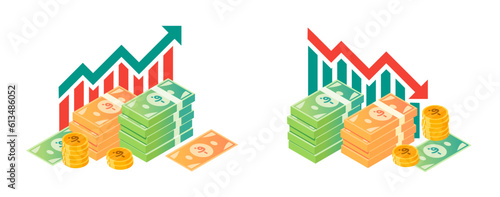 Afghan Afghani Value Increase and Declining Illustrations