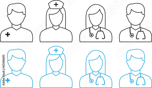 vector set of doctor icons