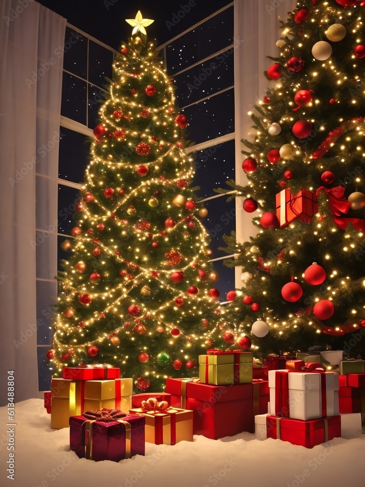 christmas tree and gifts