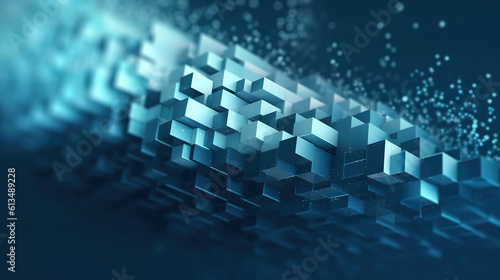 Modern digital abstract 3D background. Can be used in the description of network abilities, technological processes, digital storages, science, education, etc. Copy space