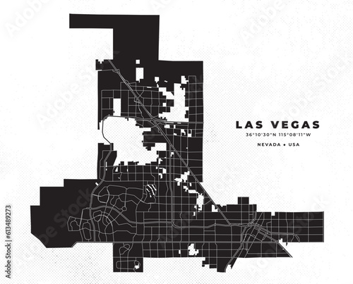 Las Vegas map vector poster flyer