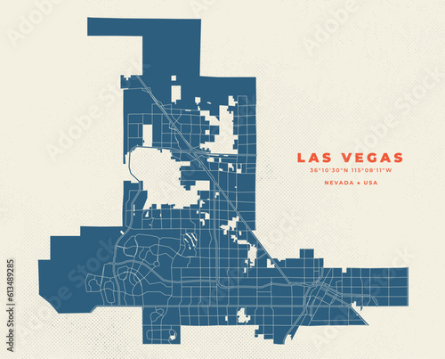 Las Vegas map vector poster flyer