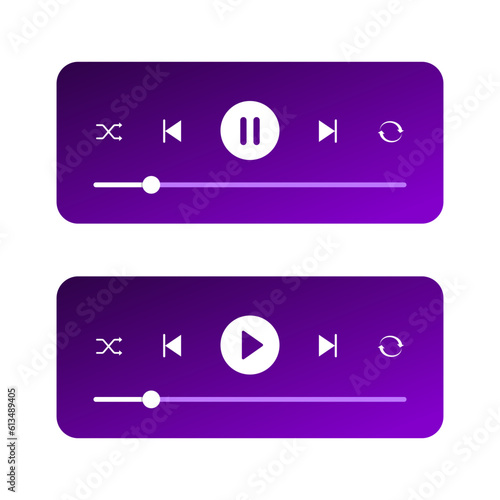 Music Player UI Screen Element Vector Illustration