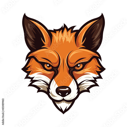 Fox head mascot. Logo design. Illustration for printing on t-shirts.