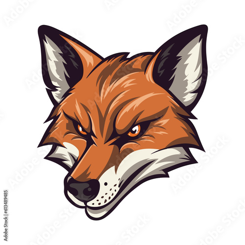 Fox head mascot. Logo design. Illustration for printing on t-shirts.
