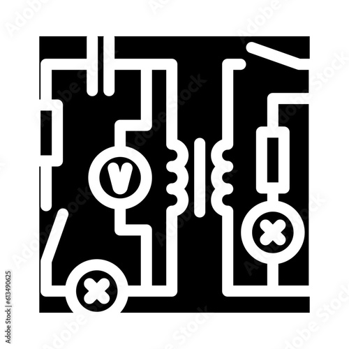 electric circuit electrical engineer glyph icon vector. electric circuit electrical engineer sign. isolated symbol illustration