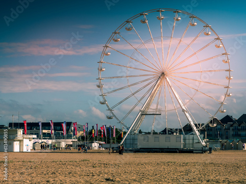 Photography The ouistreham observation wheel, an attraction for tourists and people resting