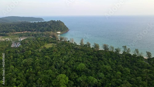 Aerial drone shots of Koh Rong Samloem island in Cambodia