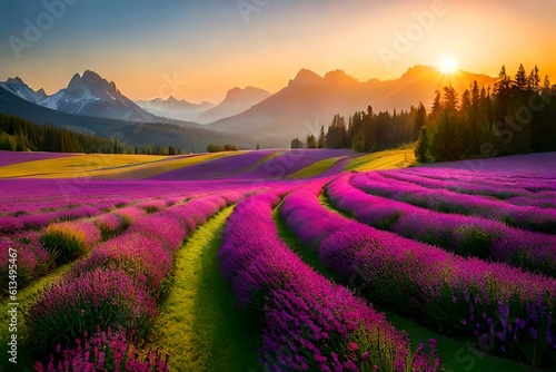 lavender field at sunrise © Muhammad