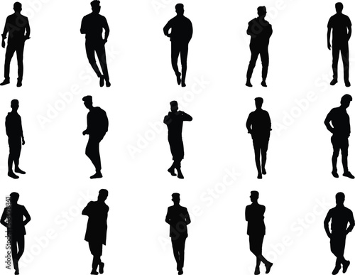 Vector collection of walking people silhouettes, Silhouettes Of a Men