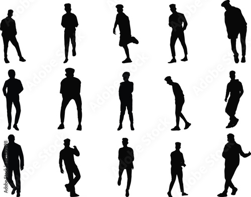 Vector collection of walking people silhouettes, Silhouettes Of a Men