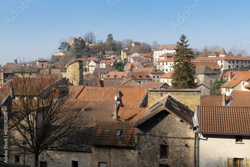 Crémieu cityscape from the top. France Europe photo