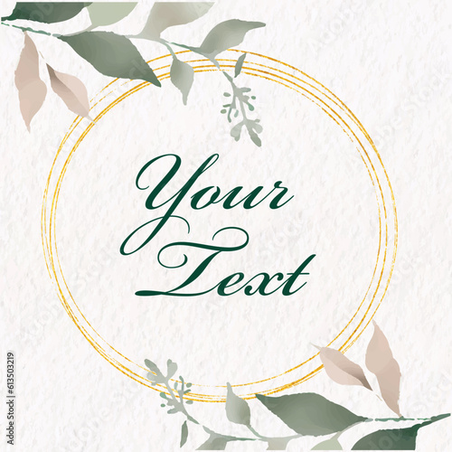 leafy botanical water colour style framer vector template