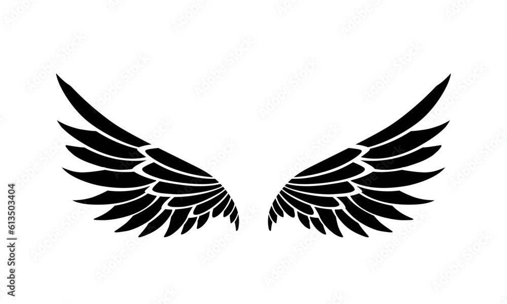 vector silhouette angel wings logo vector silhouette angel wings logo