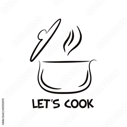 lets cook banner design and  illustration vector design cooking logo 