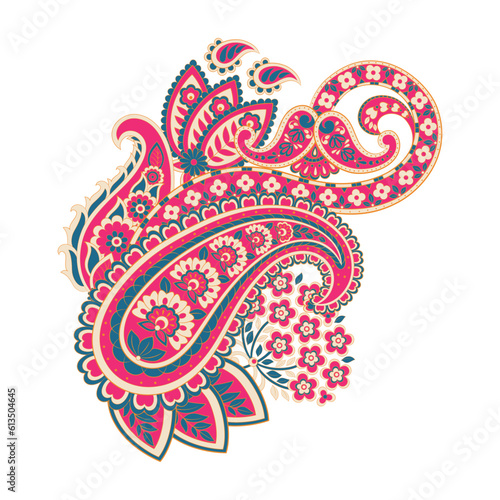 Damask Floral Paisley isolated Vector pattern